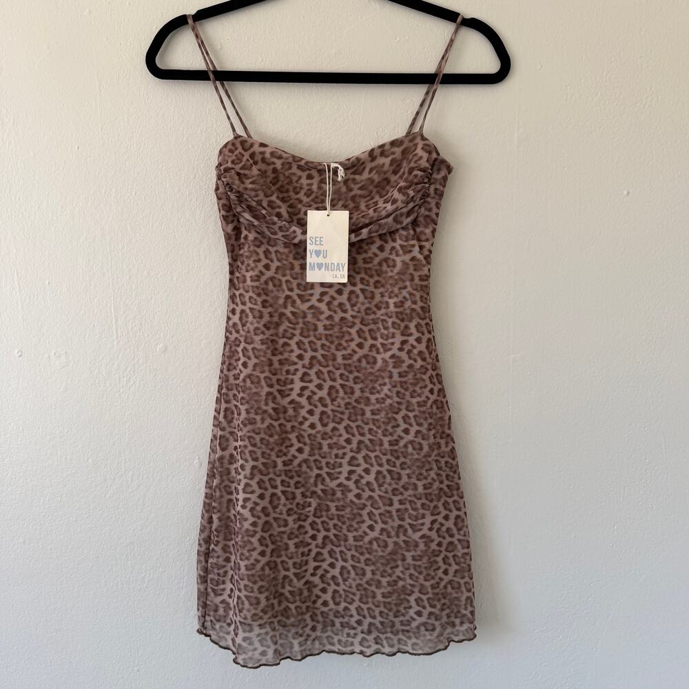 NWT Animal print mesh mini dress